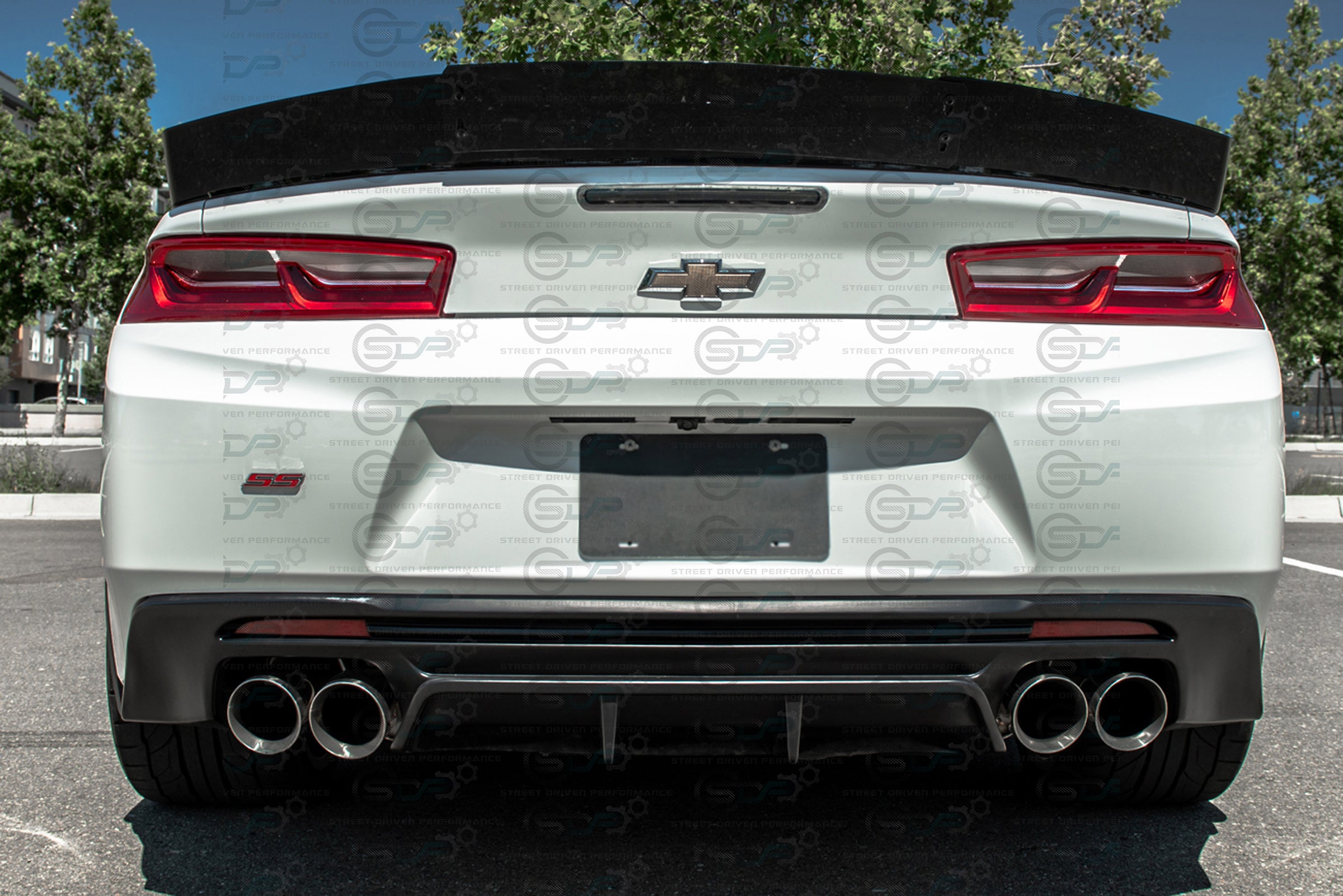 2016+ 6th Gen Camaro - Muscle Style Rear Spoiler Wing With Wickerbill for all models without rear view spoiler camera